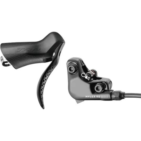 TRP HYLEX RS Front & Rear Hydraulic Disc Brake Set - Flat Mount, RHF, LHR, Drop Bar Lever, Black
